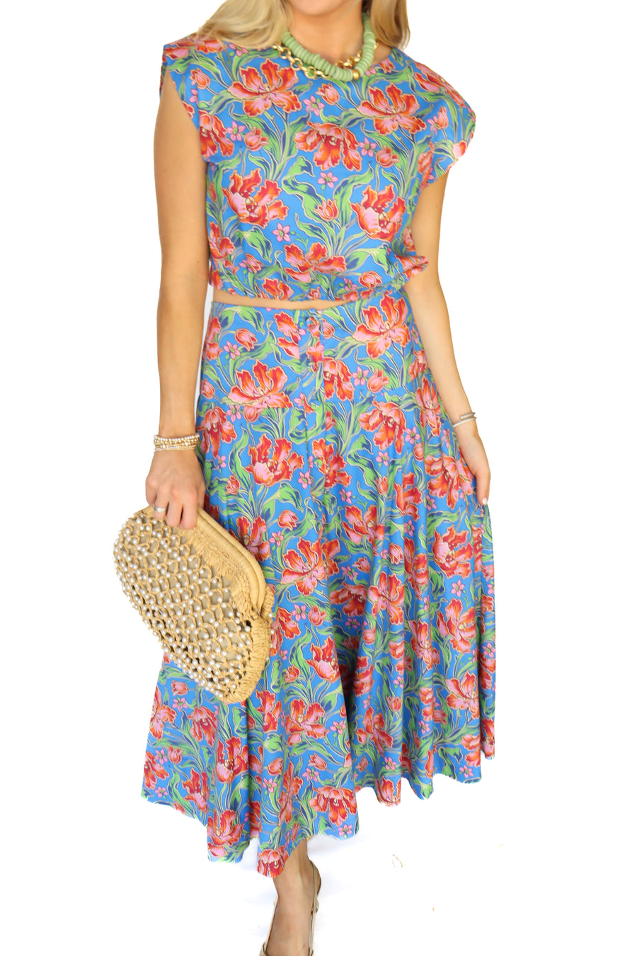 Love the Label Tricia Long Skirt - Archive Tulip Liberty Print - Gabrielle's Biloxi