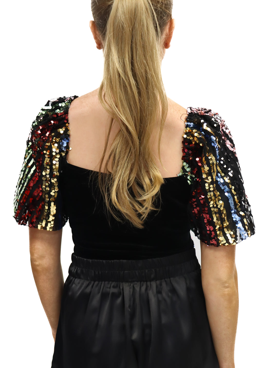 LBLOX Black Bodysuit with Colorful Sequins - Gabrielle's Biloxi