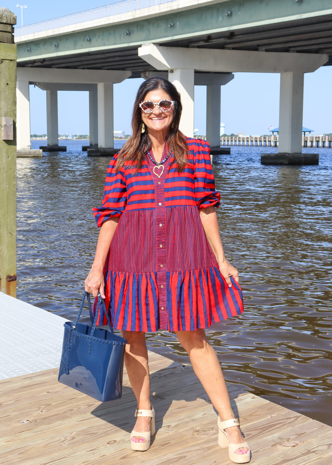 Emily McCarthy Sadie Dress - Americano Stripe - Gabrielle's Biloxi