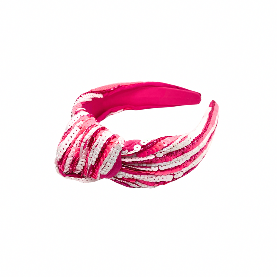 Pink & White Sequin Headband - Gabrielle's Biloxi