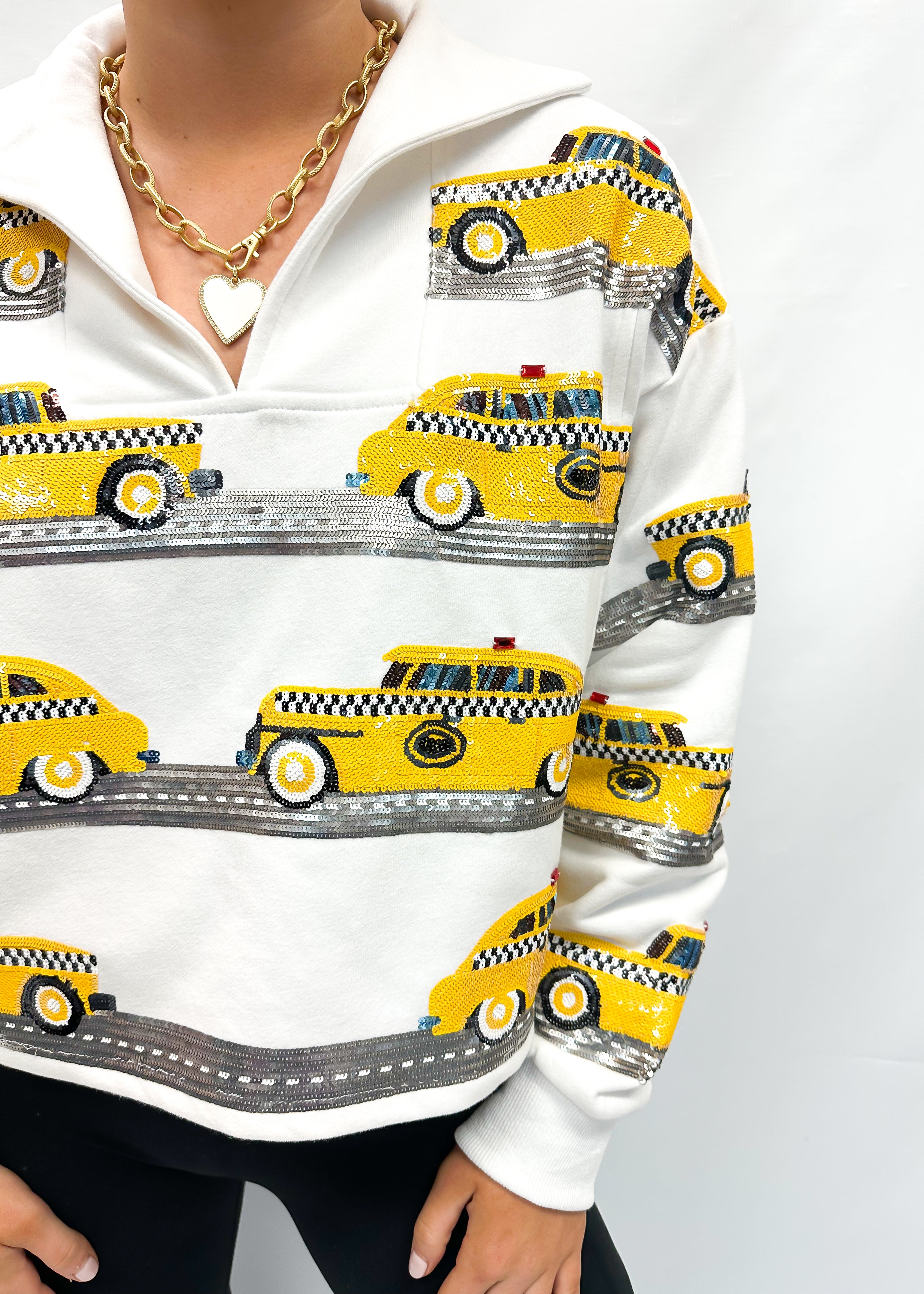 Queen of Sparkles White Scattered Taxi Collared Top - Gabrielle's Biloxi