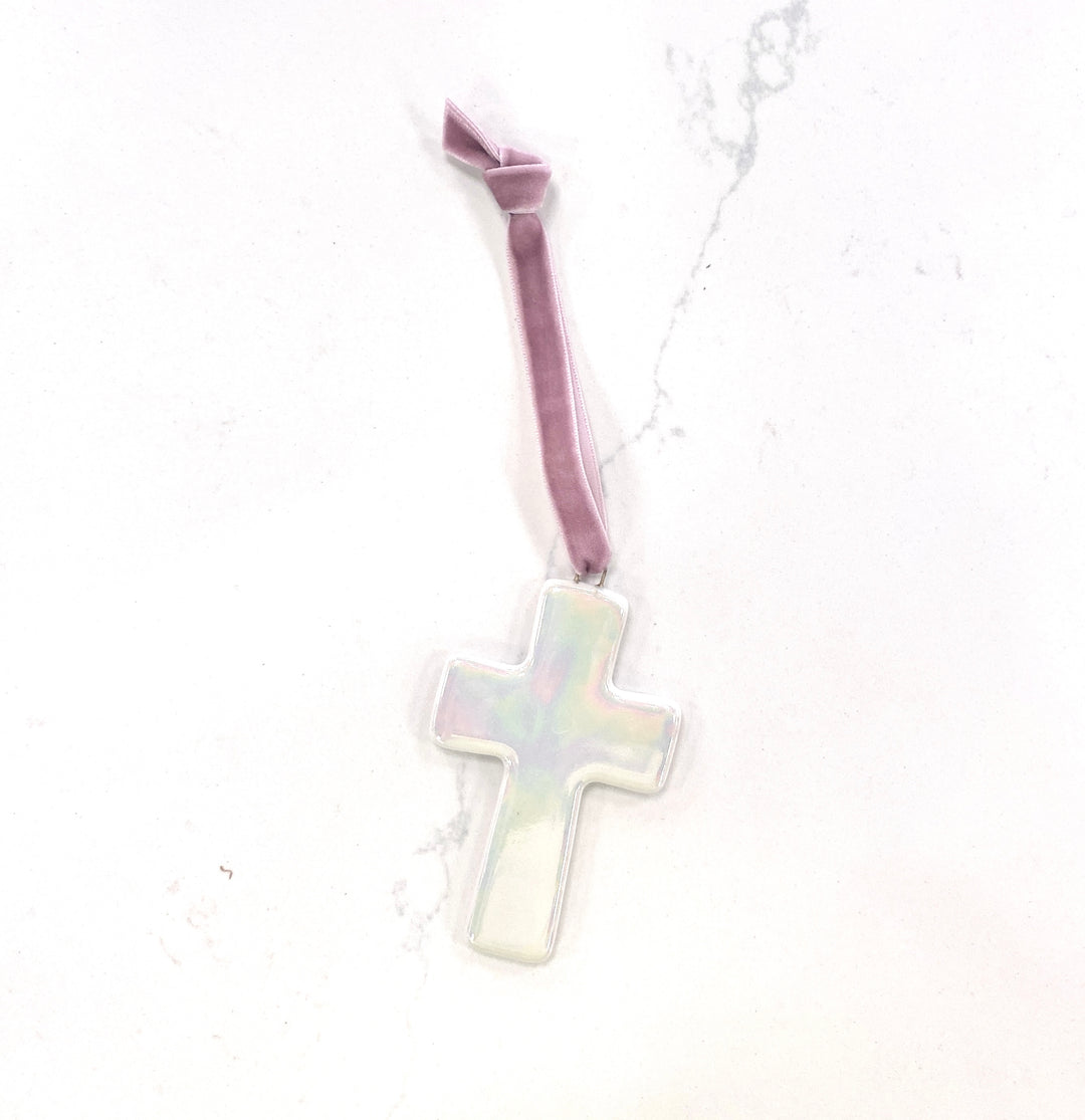 Iridescent Cross Ornament | Handmade Holiday - Gabrielle's Biloxi