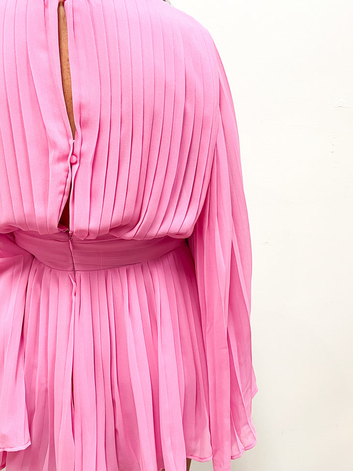 LBLOX Pleated Romper - Bubble Gum Pink - Gabrielle's Biloxi