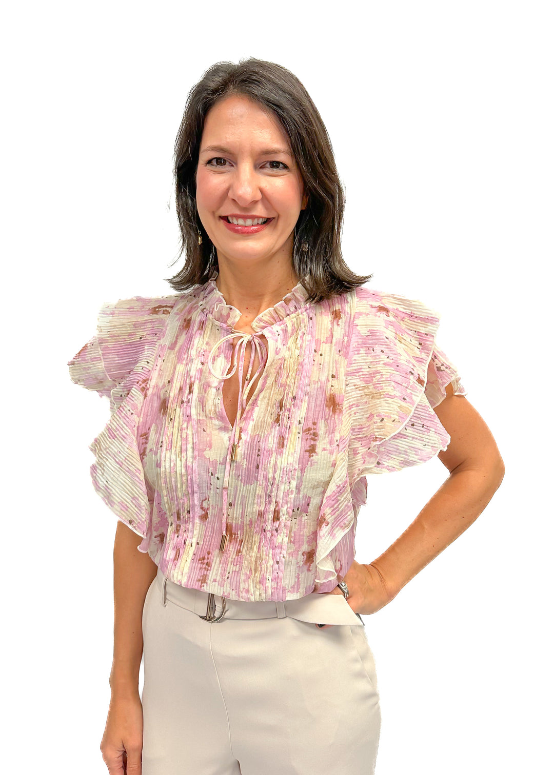 Bishop + Young Remi Ruffle Sleeve Top - Flush Botanical Print - Gabrielle's Biloxi