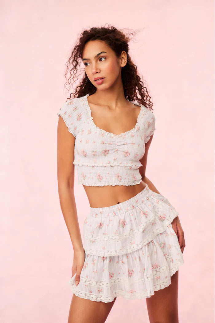 Love Shack Fancy Cambron Top - Skylight Blue - Gabrielle's Biloxi