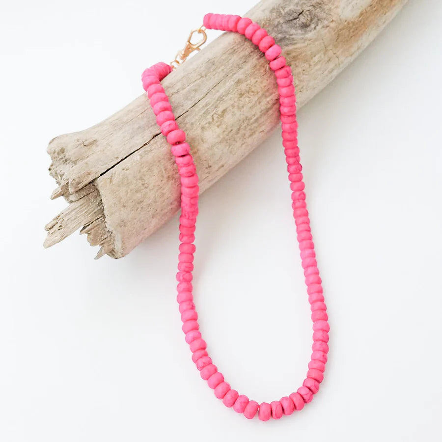 Virtue Rondelle 18" Necklace Sm Swivel Clasp - Hot Pink - Gabrielle's Biloxi