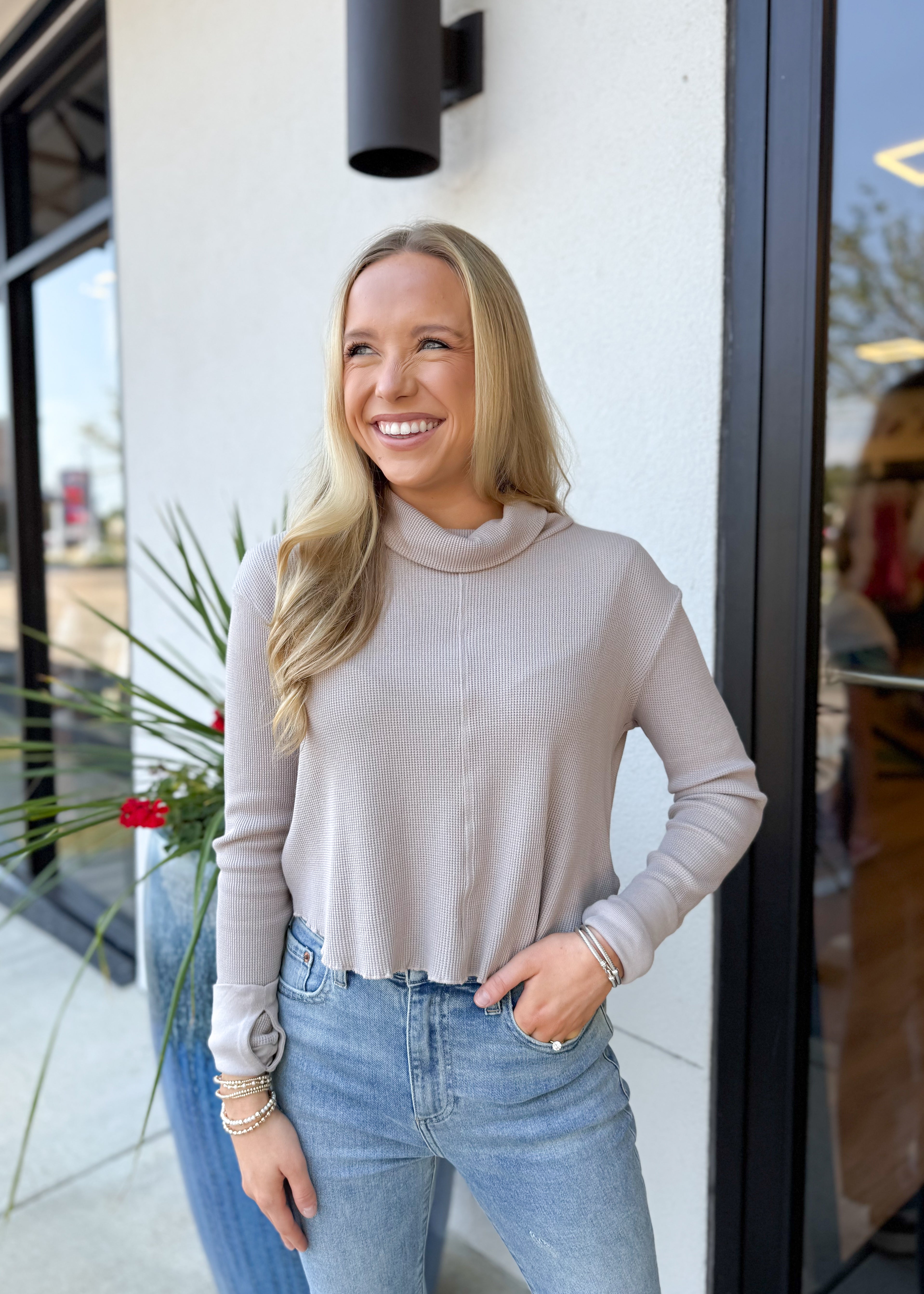 Bobi Turtleneck Long Sleeve - Fossil - Gabrielle's Biloxi