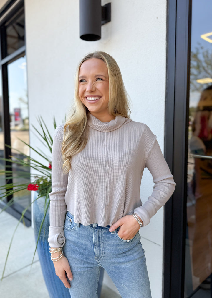 Bobi Turtleneck Long Sleeve - Fossil - Gabrielle's Biloxi