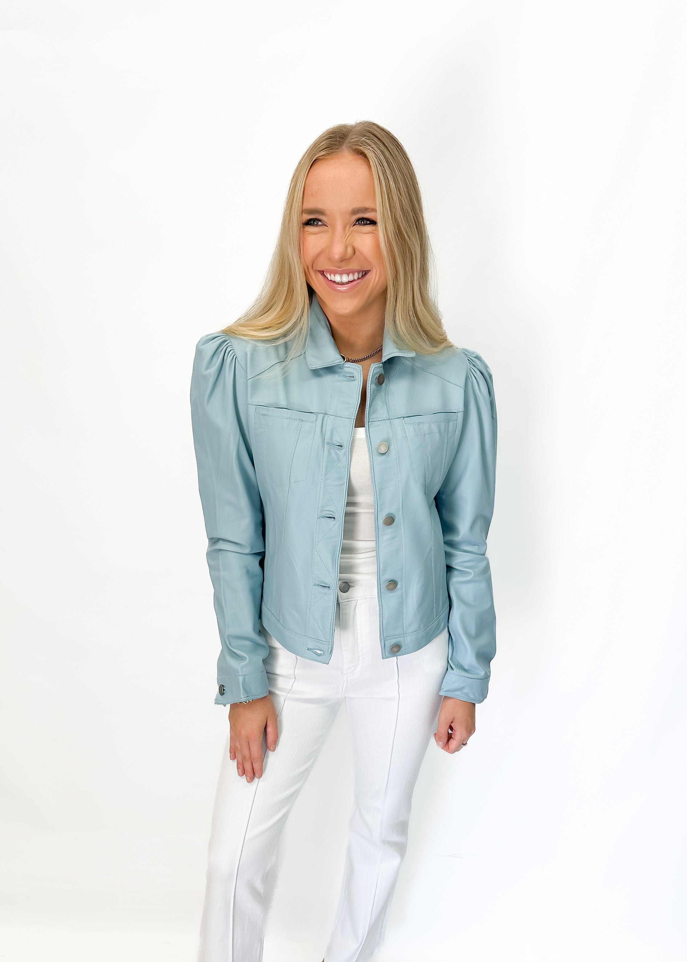 Jakett Ariel Burnished Leather - Sky - Gabrielle's Biloxi