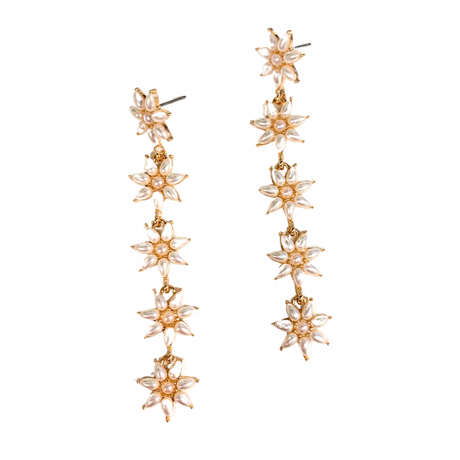 LBLOX Pearl Star Linear Earrings - Gabrielle's Biloxi
