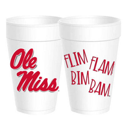 Ole Miss Flim Flam Styrofoam Cups - Red - Gabrielle's Biloxi