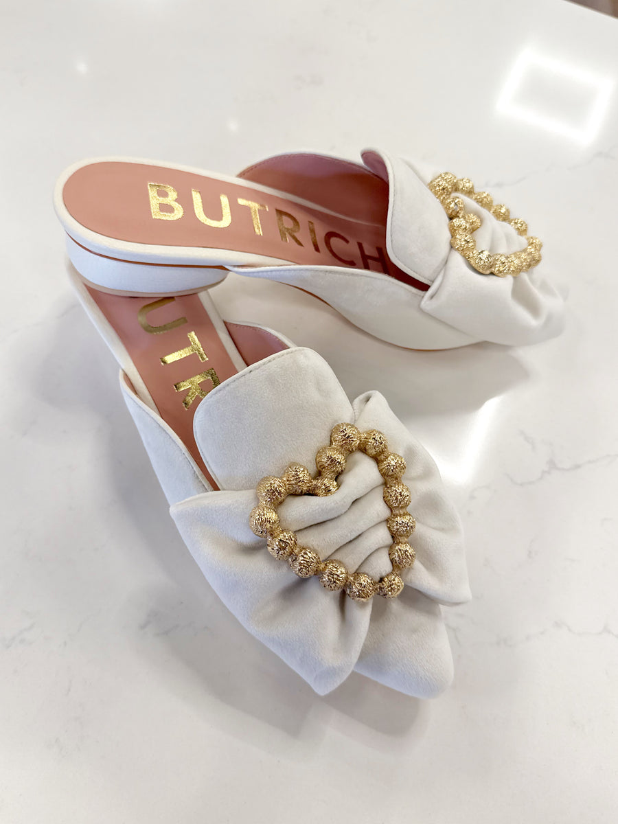 BUTRICH Fanny Velvet Mule - Ivory - Gabrielle's Biloxi