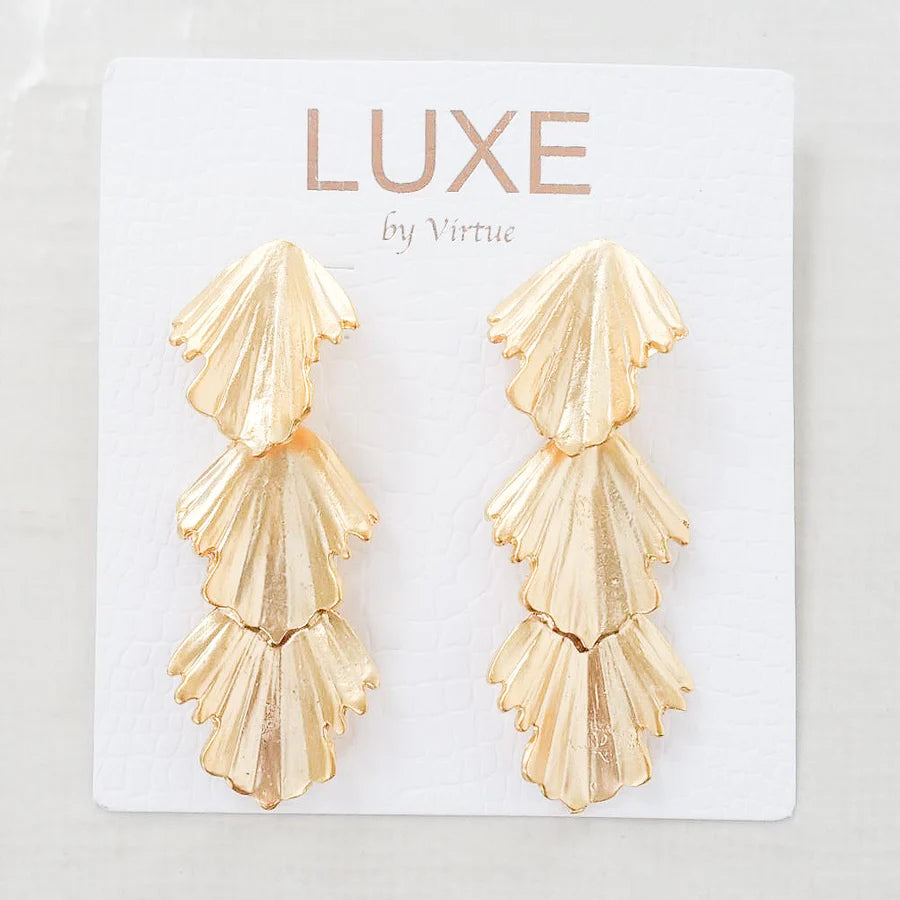 Virtue The Naomi LUXE Flat Triple Fan Studs - Gabrielle's Biloxi