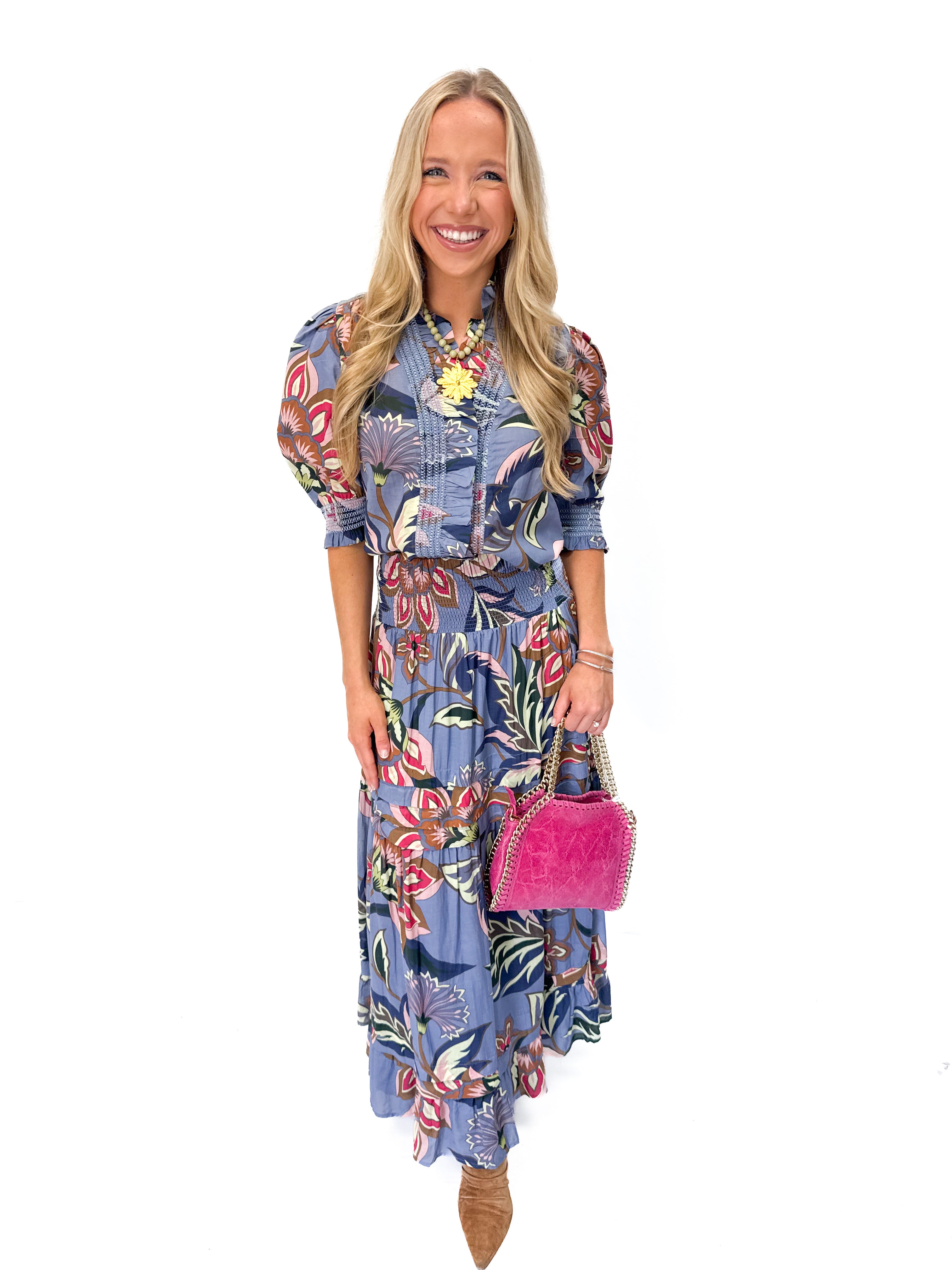 Love the Label Zuri Top Short Sleeve - Waltz of Flowers Print - Gabrielle's Biloxi