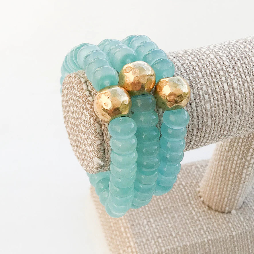 Virtue Rondelle Ball Bracelet - Aqua Cateye - Gabrielle's Biloxi