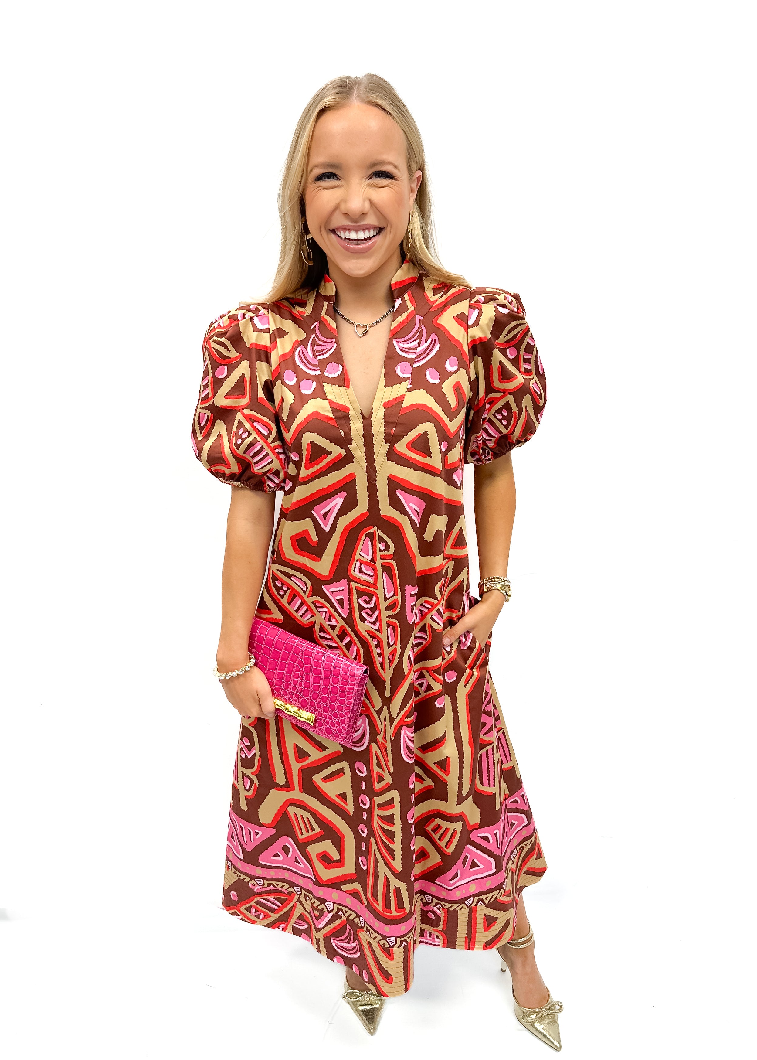 Emily McCarthy Hampton Dress - Tribal Palm - Gabrielle's Biloxi