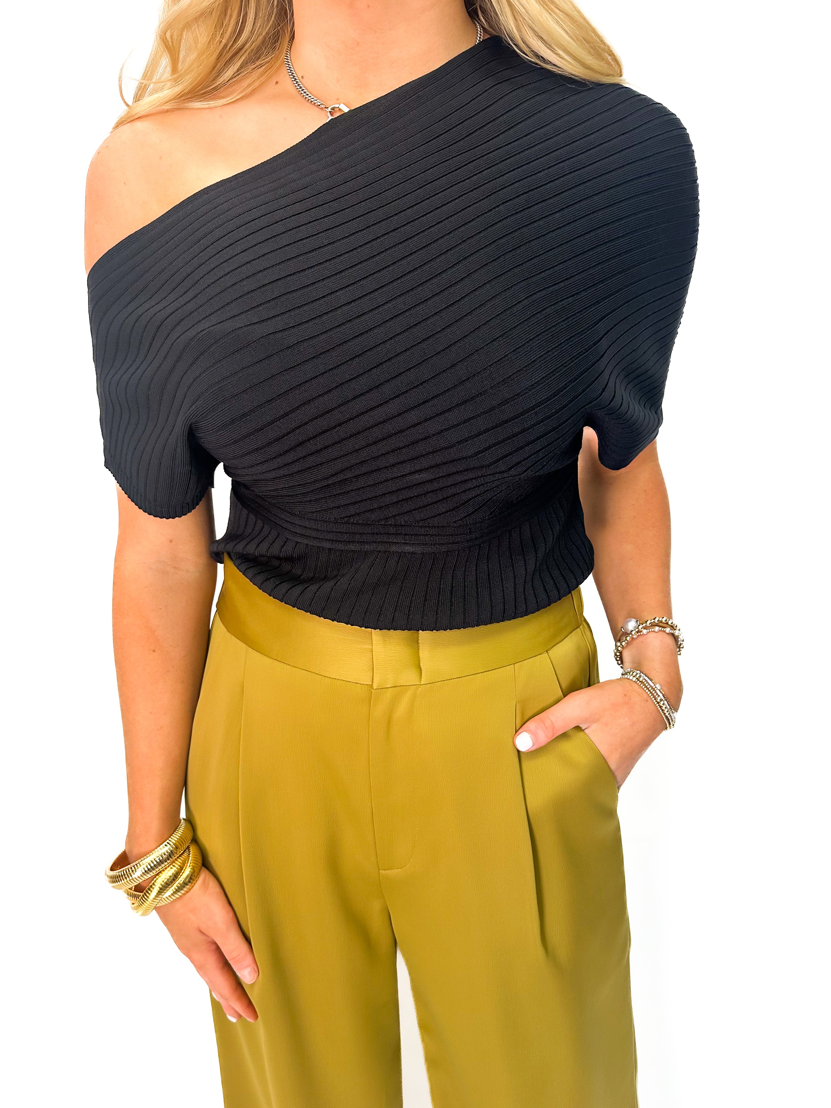 Karina Grimaldi Natalia Knit Top - Black - Gabrielle's Biloxi
