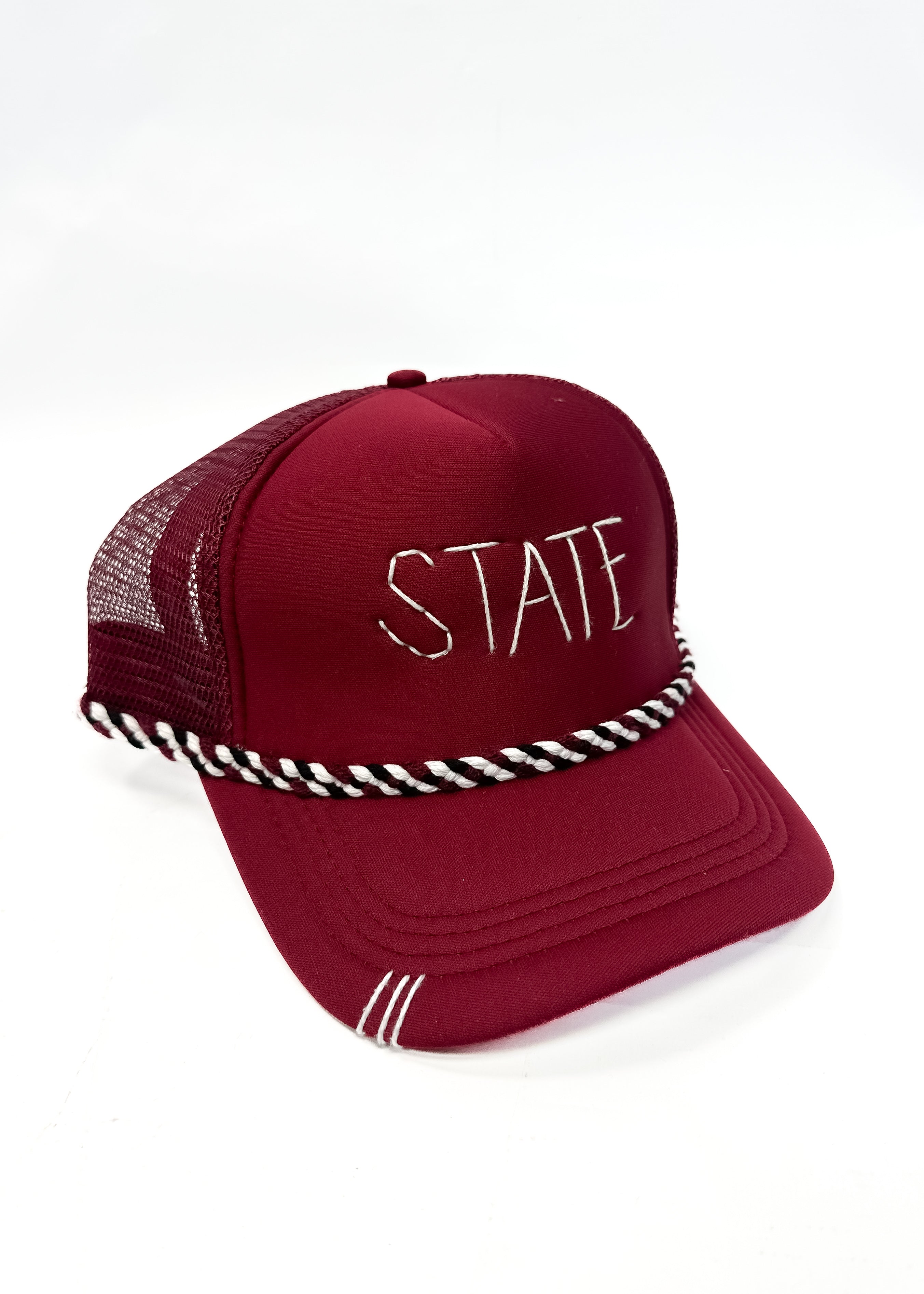 State Trucker Hat - Maroon Hat - Gabrielle's Biloxi