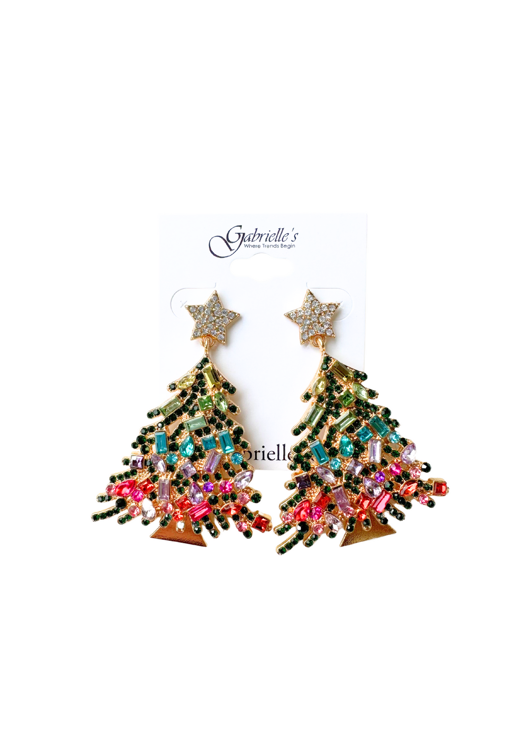 Christmas Tree Earrings - Multicolored - Gabrielle's Biloxi