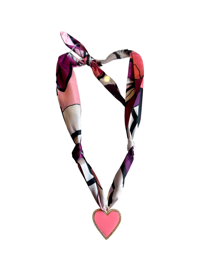 Virtue Enamel Heart on Scarf Necklace - Gabrielle's Biloxi