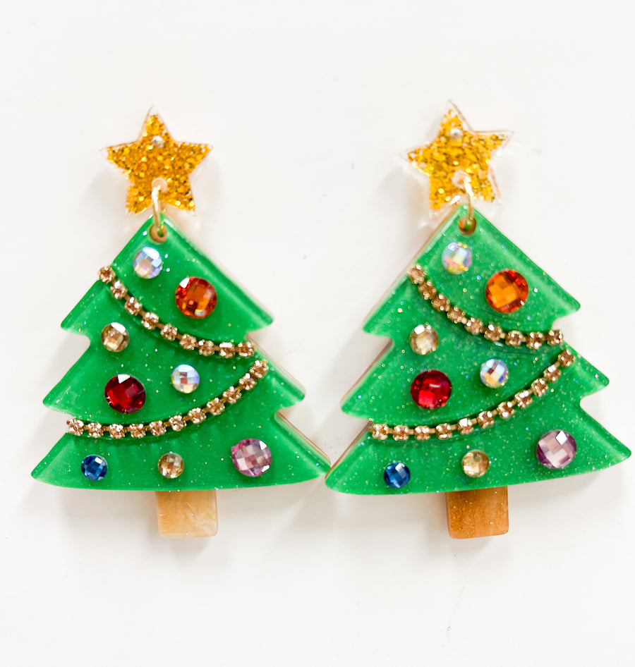 Green Christmas Tree Earrings - Gabrielle's Biloxi