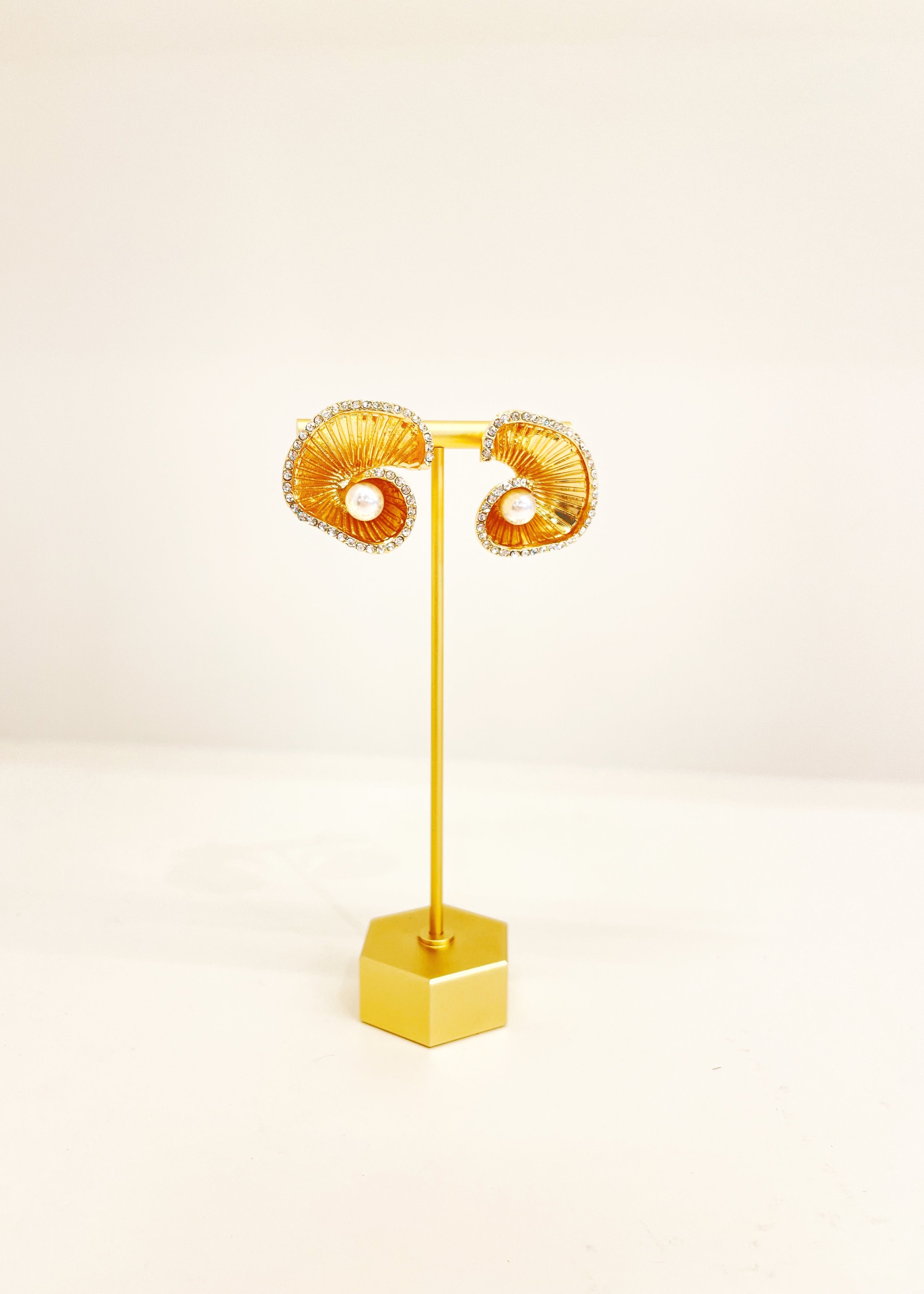 Golden Tide Pearl Earrings