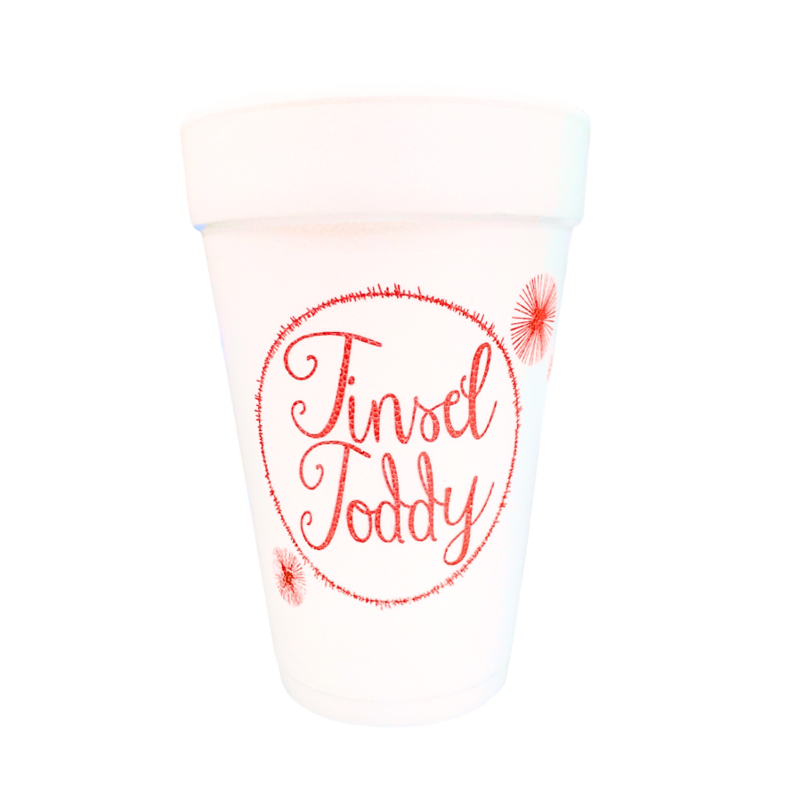 Tinsel Toddy Styrofoam Cups - RED - Gabrielle's Biloxi