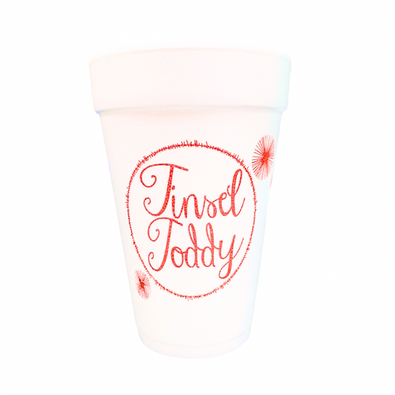 Tinsel Toddy Styrofoam Cups - RED - Gabrielle&