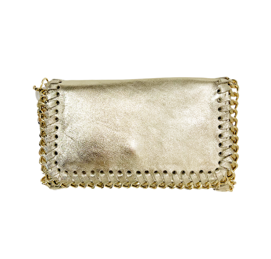 German Fuentes Handbag with Gold Chain - Gold - Gabrielle's Biloxi