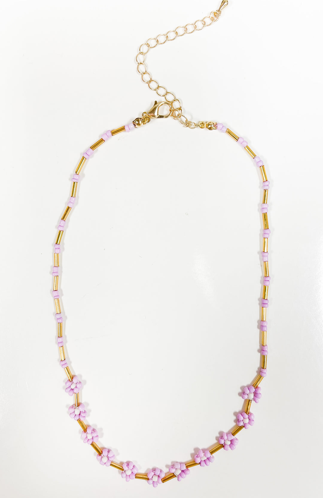 Pink Beaded Flower Necklace - Gabrielle's Biloxi