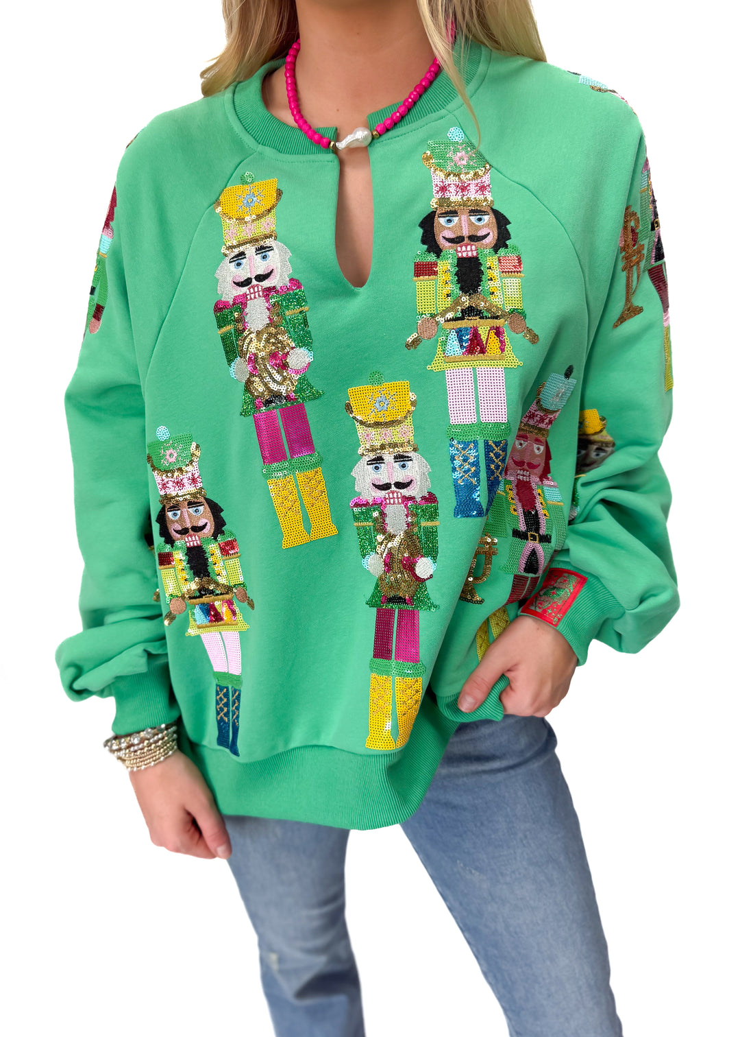 Queen of Sparkles Nutcracker Band Sweatshirt - Green - Gabrielle's Biloxi