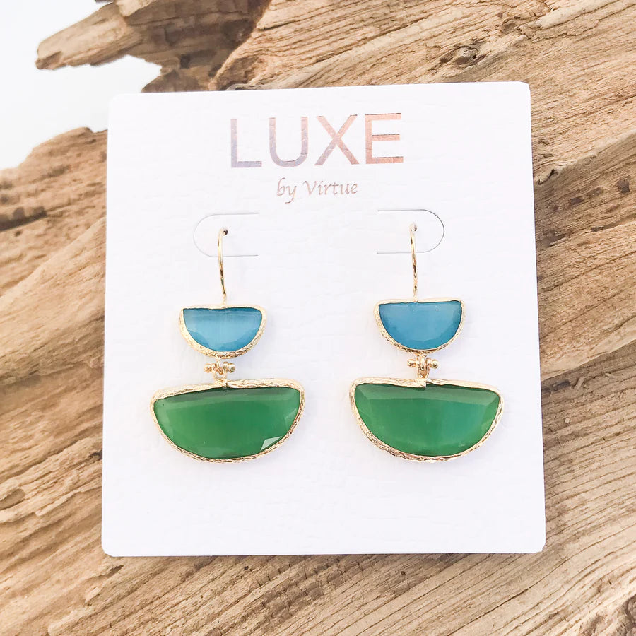 Virtue The Regina LUXE Double Bezel Drop Stone Earring - Gabrielle's Biloxi