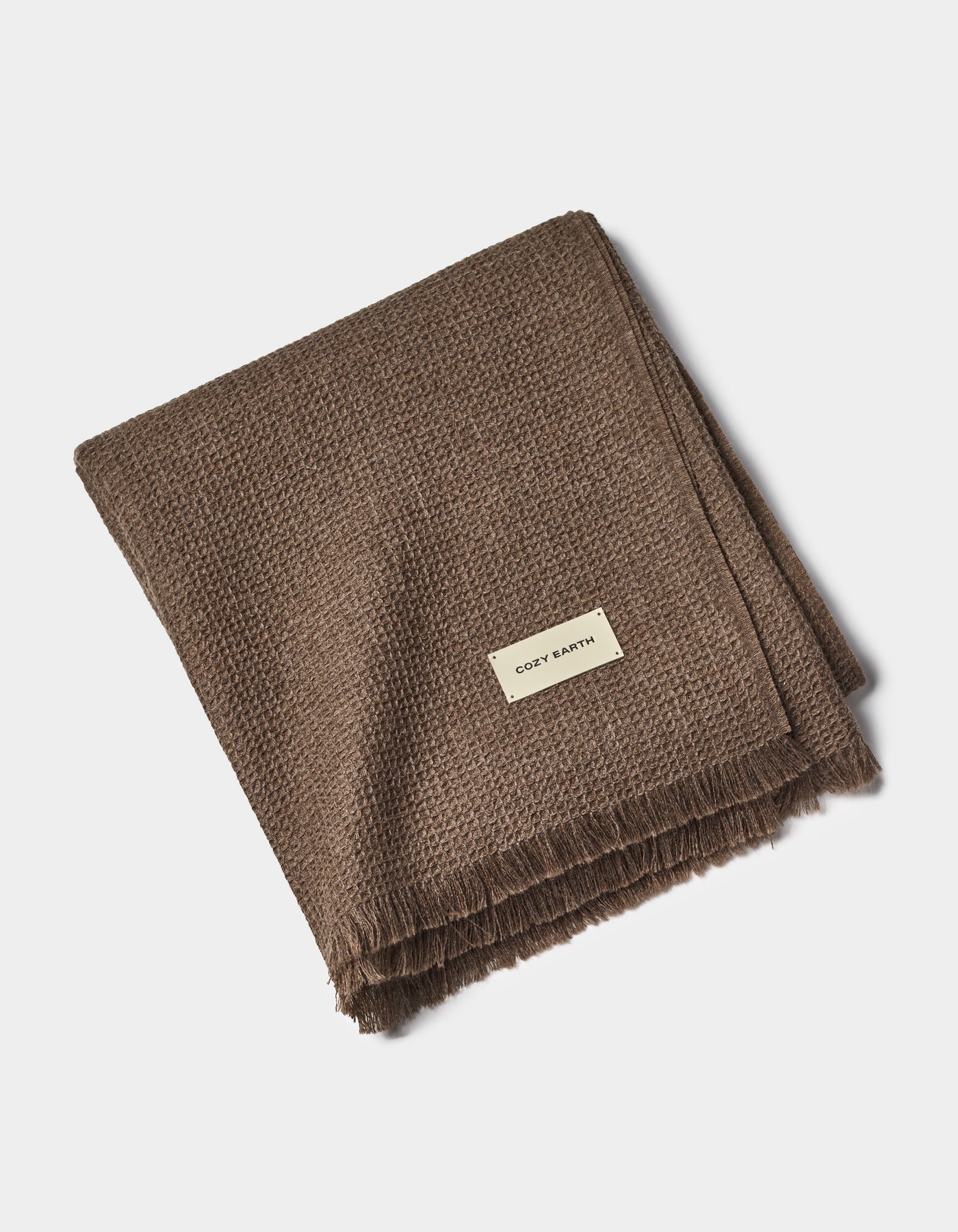 Cozy Earth Alpaca Waffle Throw - Ebony