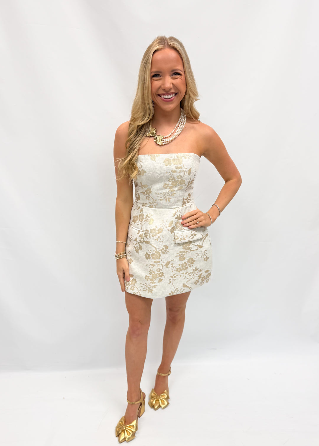 Amanda Uprichard Bethany Romper- White Gold