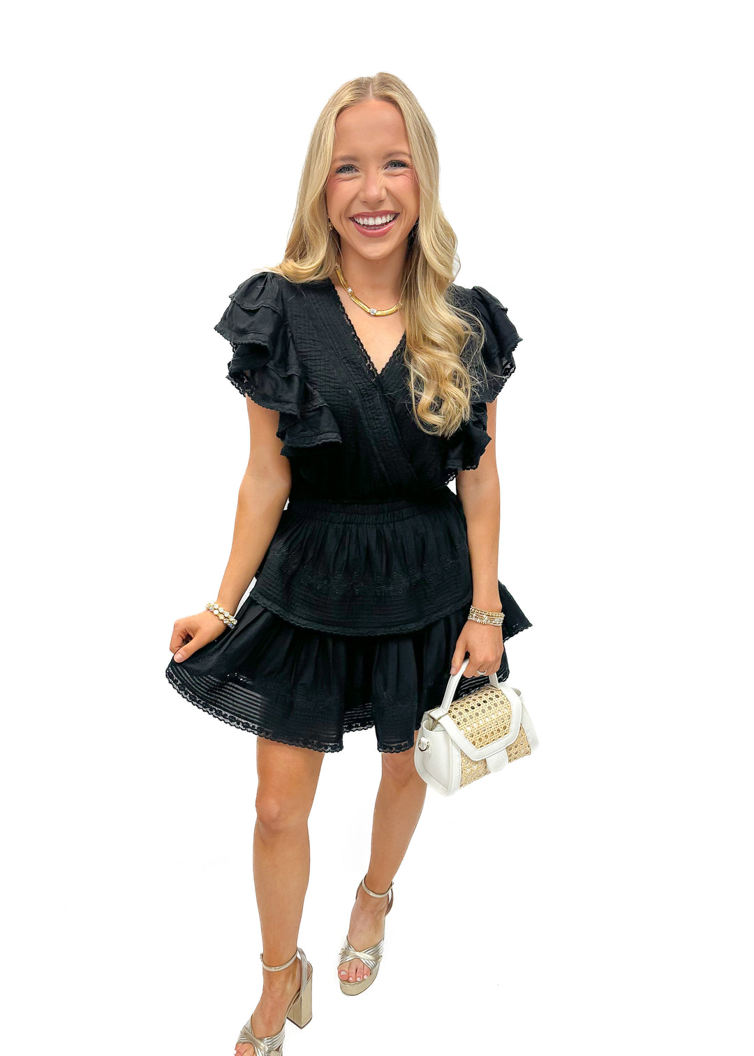 LoveShackFancy Gwen Mini Dress - Black LoveShackFancy Gwen Mini Dress - Black