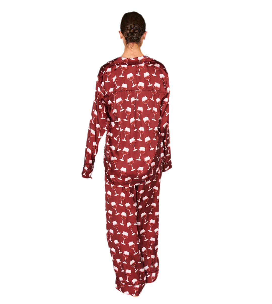 Show Me Your Mumu Classic PJ Set - Red Wine Silky - Gabrielle's Biloxi