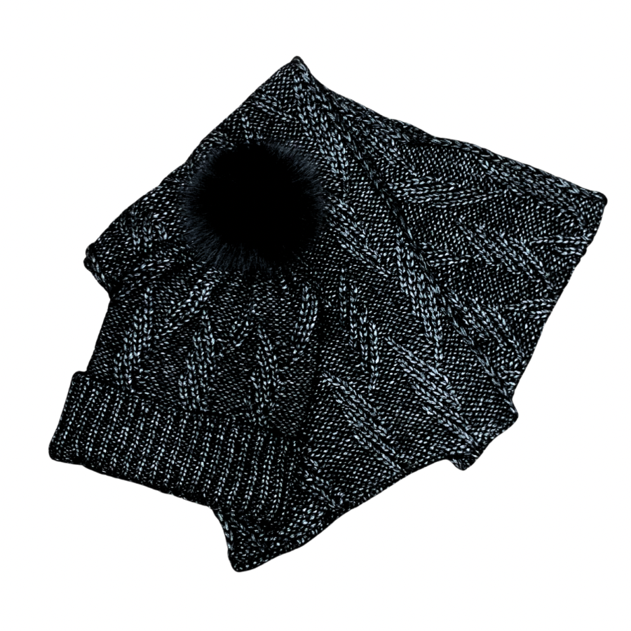 Molly Bracken Knitted Hat + Scarf - Black - Gabrielle's Biloxi