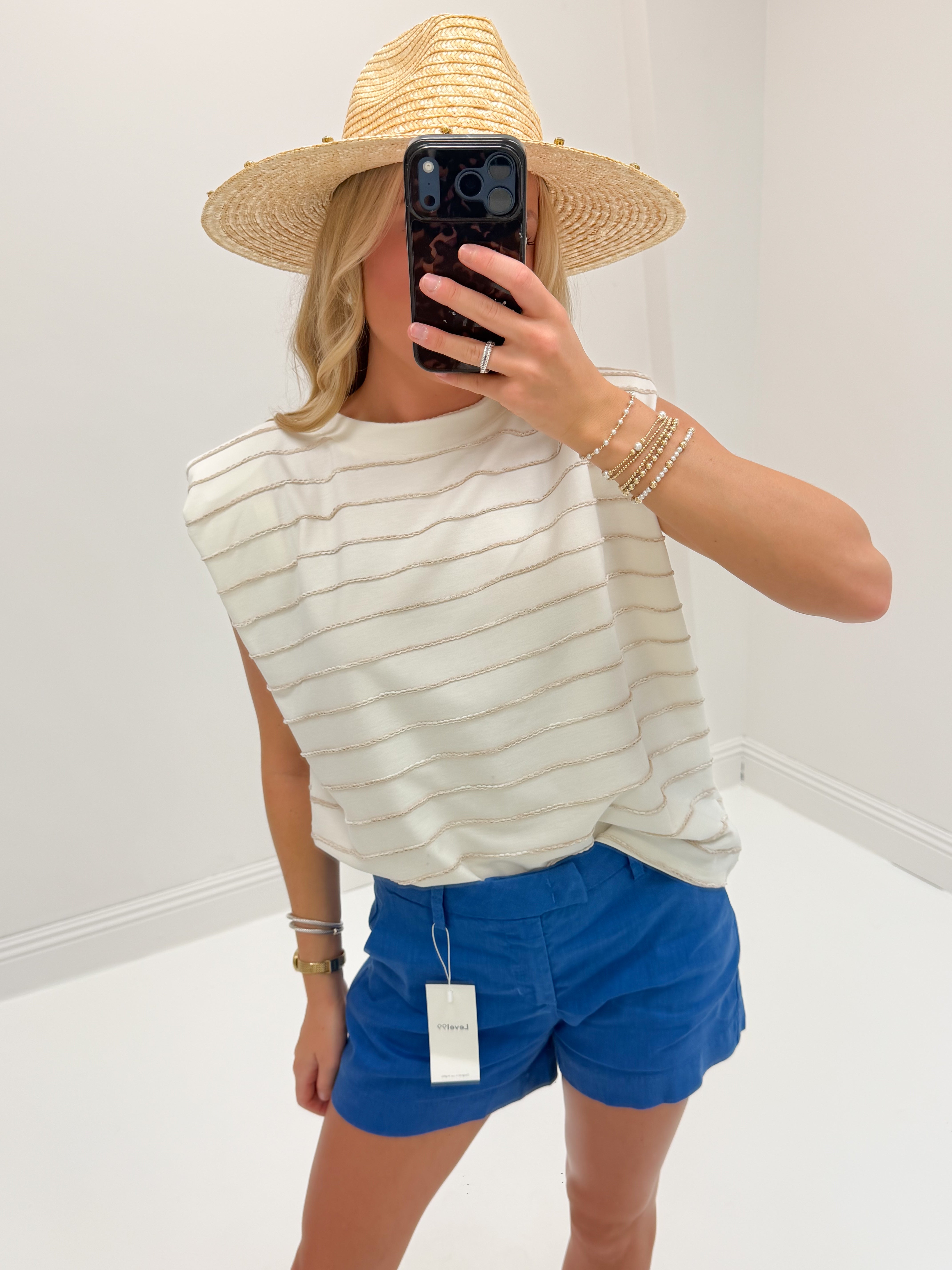 Harbor Stripe Tank - White