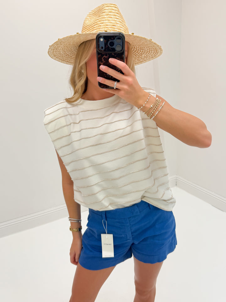 Harbor Stripe Tank - White