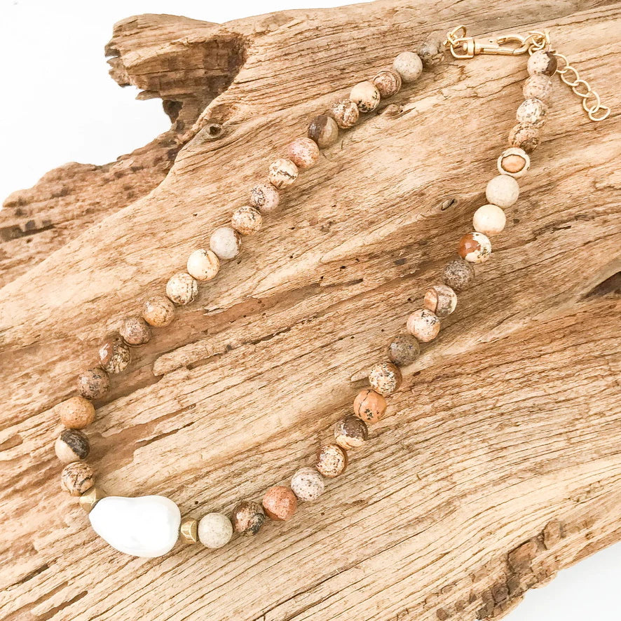 The Kamryn Necklace - Sand Marble - Gabrielle's Biloxi