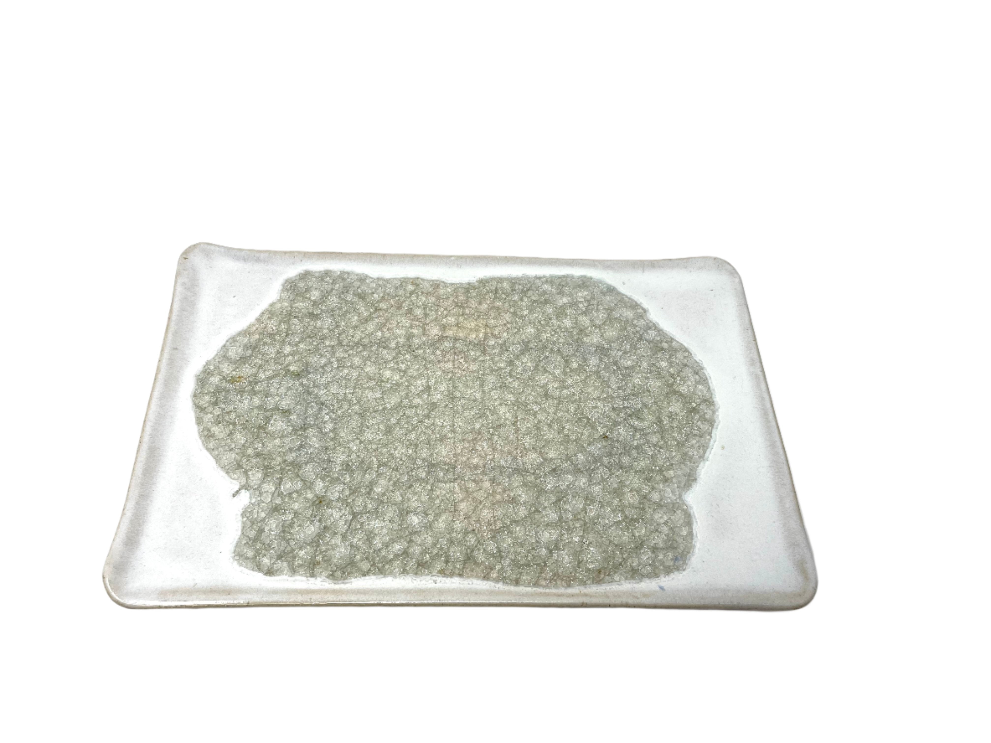 Dock 6 Pottery Large Rectangle Tray w/glass - Eggshell White - Gabrielle's Biloxi