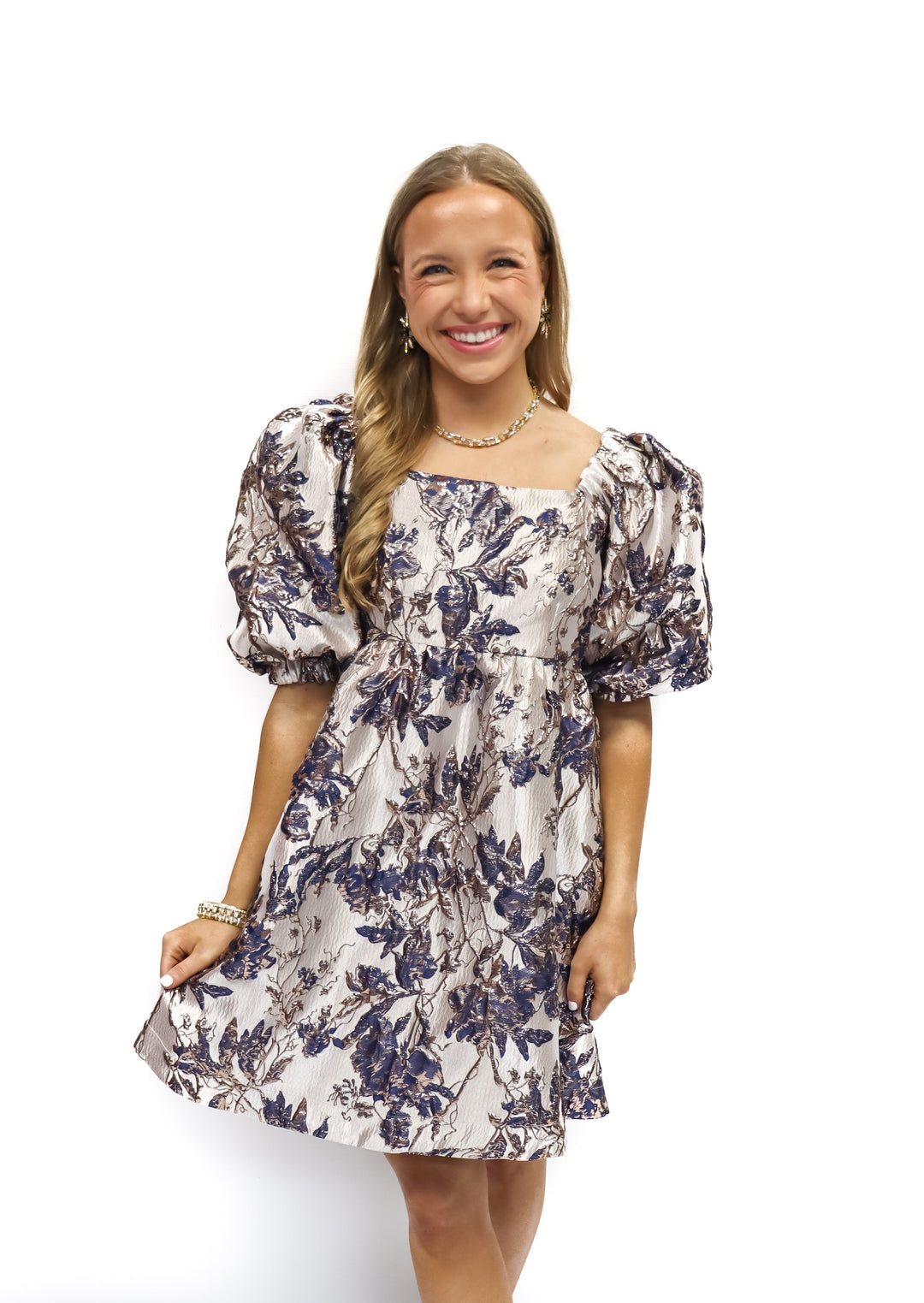 LBLOX Metallic Floral Dress - Gabrielle's Biloxi