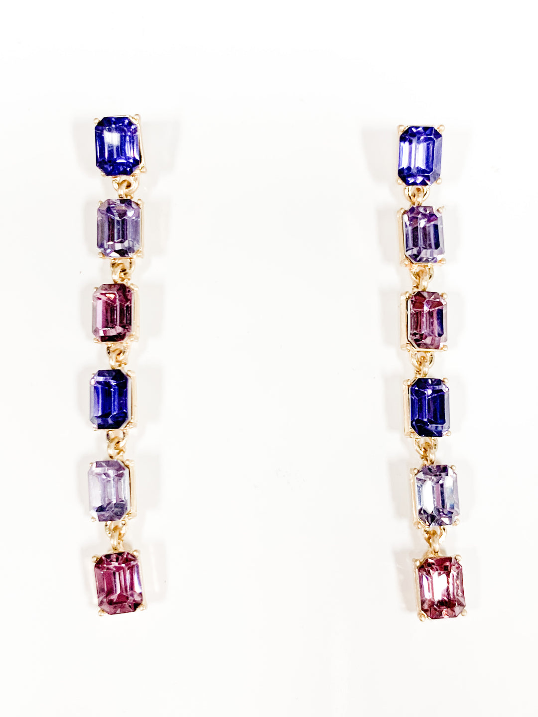 Baguette Dangle Earrings - Lavender Hues - Gabrielle's Biloxi