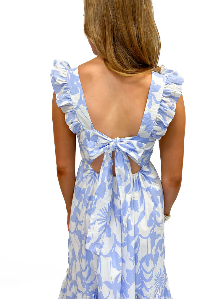 LBLOX Ruffle Midi Dress - Blue - Gabrielle's Biloxi