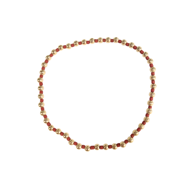 Erin Gray 3mm Color Crush Newport Crimson Red & Gold Waterproof Bracelet - Gabrielle's Biloxi