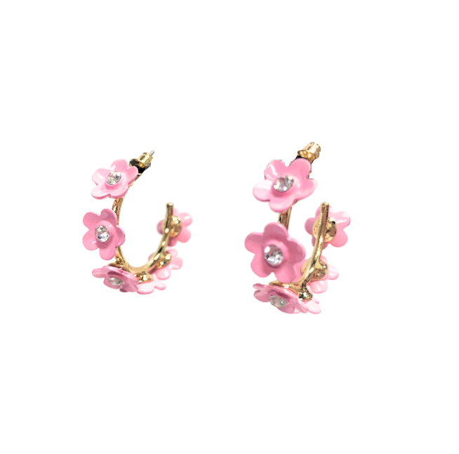 Flower Earrings - Pink - Gabrielle's Biloxi