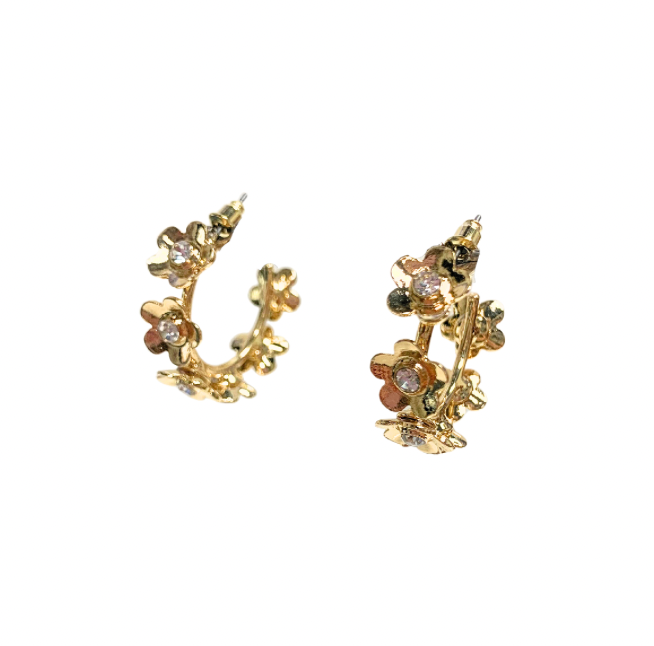 Flower Earrings - Gold - Gabrielle's Biloxi
