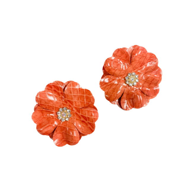 Flower Petal Earrings - Orange - Gabrielle's Biloxi
