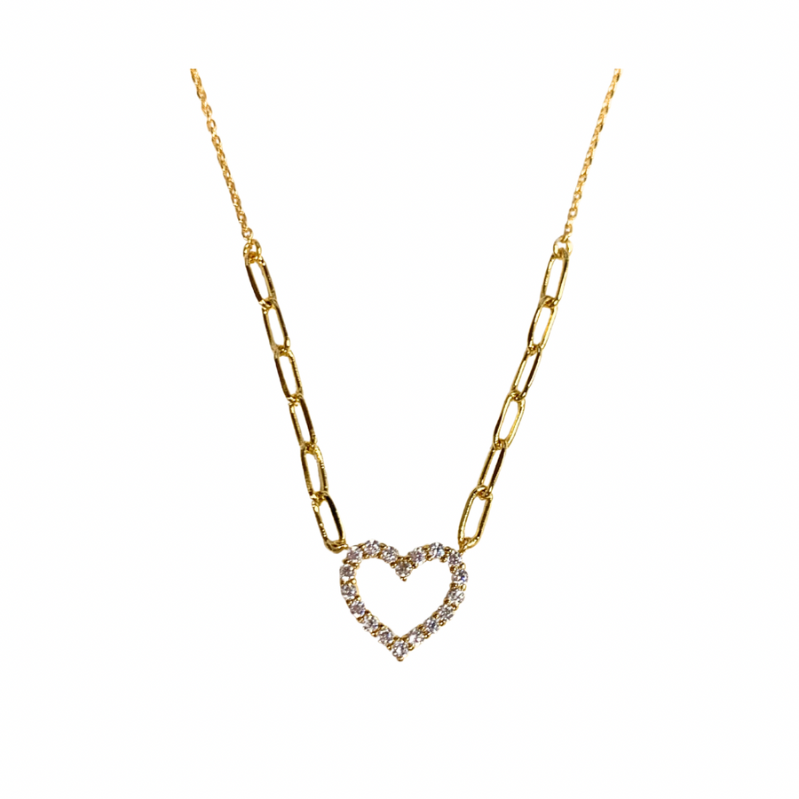 LBLOX Dainty Crystal Heart Necklace - Gabrielle's Biloxi