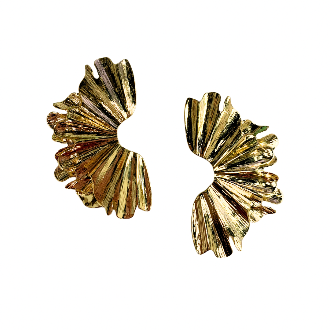 LBLOX Fan Earrings - Gold - Gabrielle's Biloxi